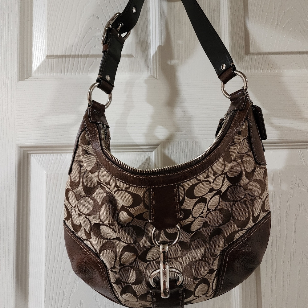 Vintage Coach Brown Signature Hobo Bag